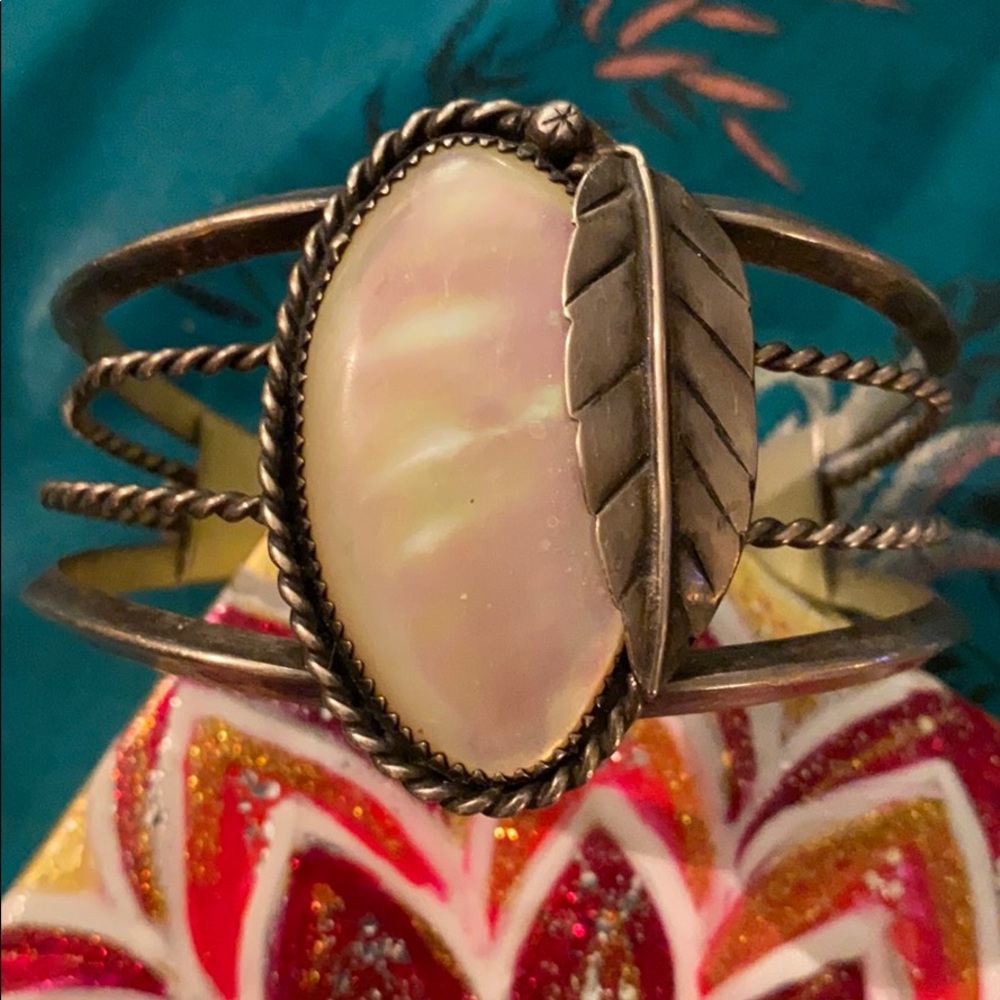 Vintage Native American Sterling Mother of Pearl
